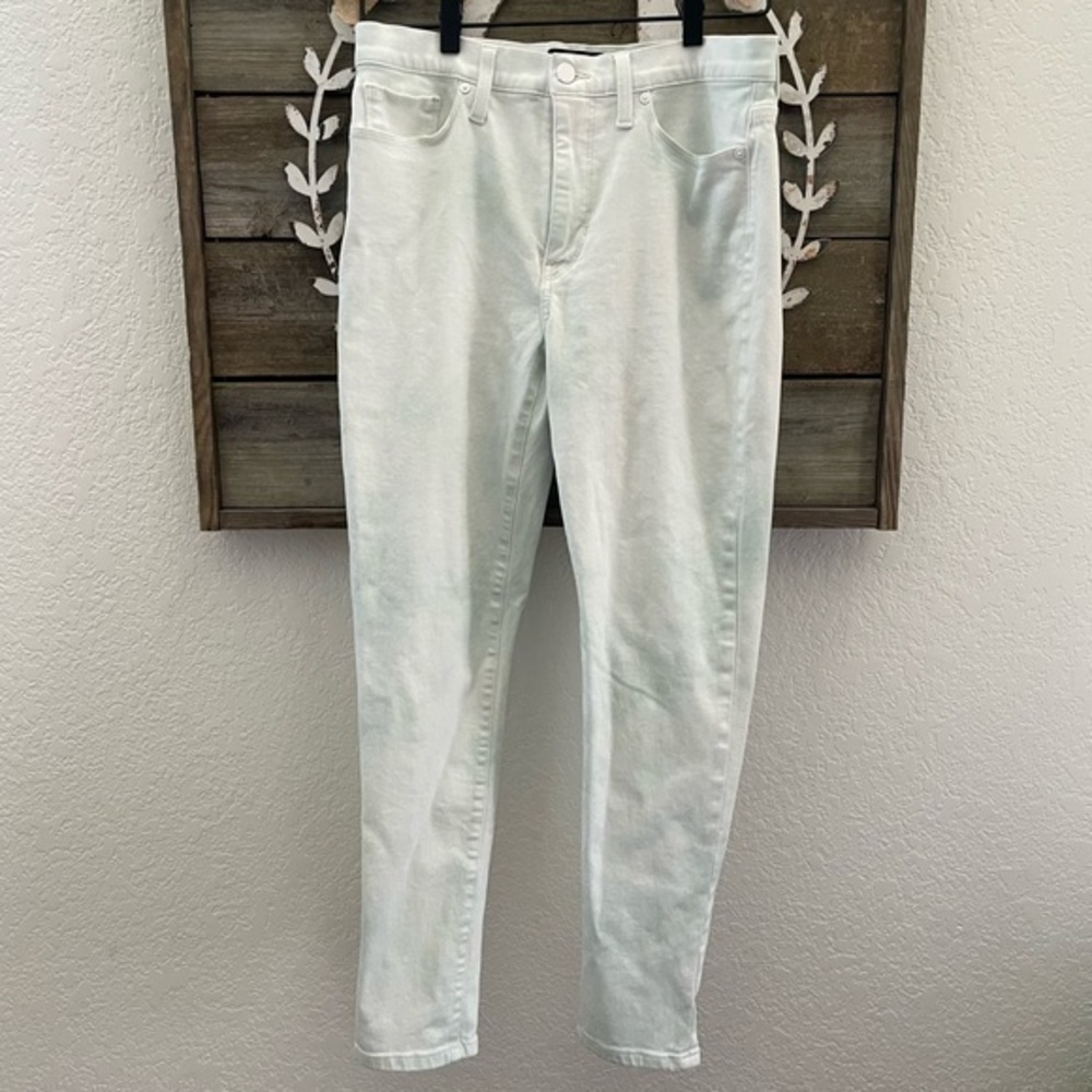 Banana republic sea foam blue white mid rise skinny jeans size 30
